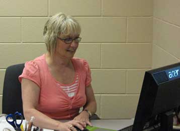 Receptionist Annette Murray